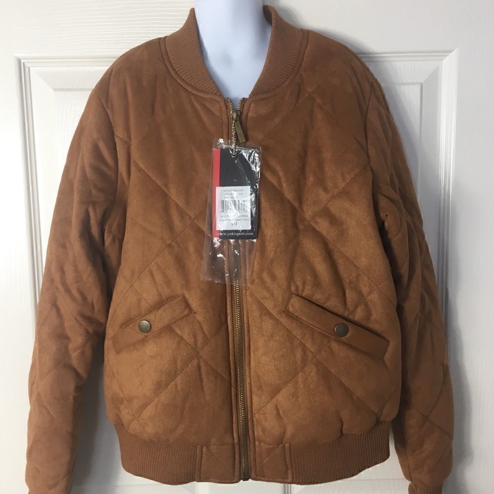YOKI Girls Faux Suede Bomber Jacket Medium (8-10)